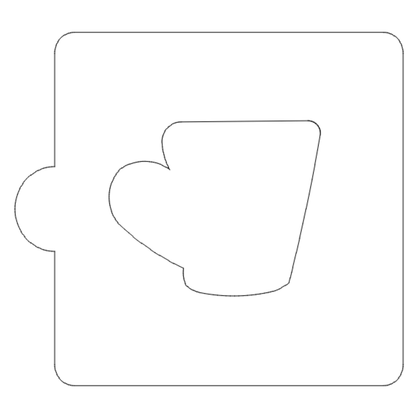 Coffee Cup Or Mug Outline Stencil for Cookies or Cakes USA Made LS844