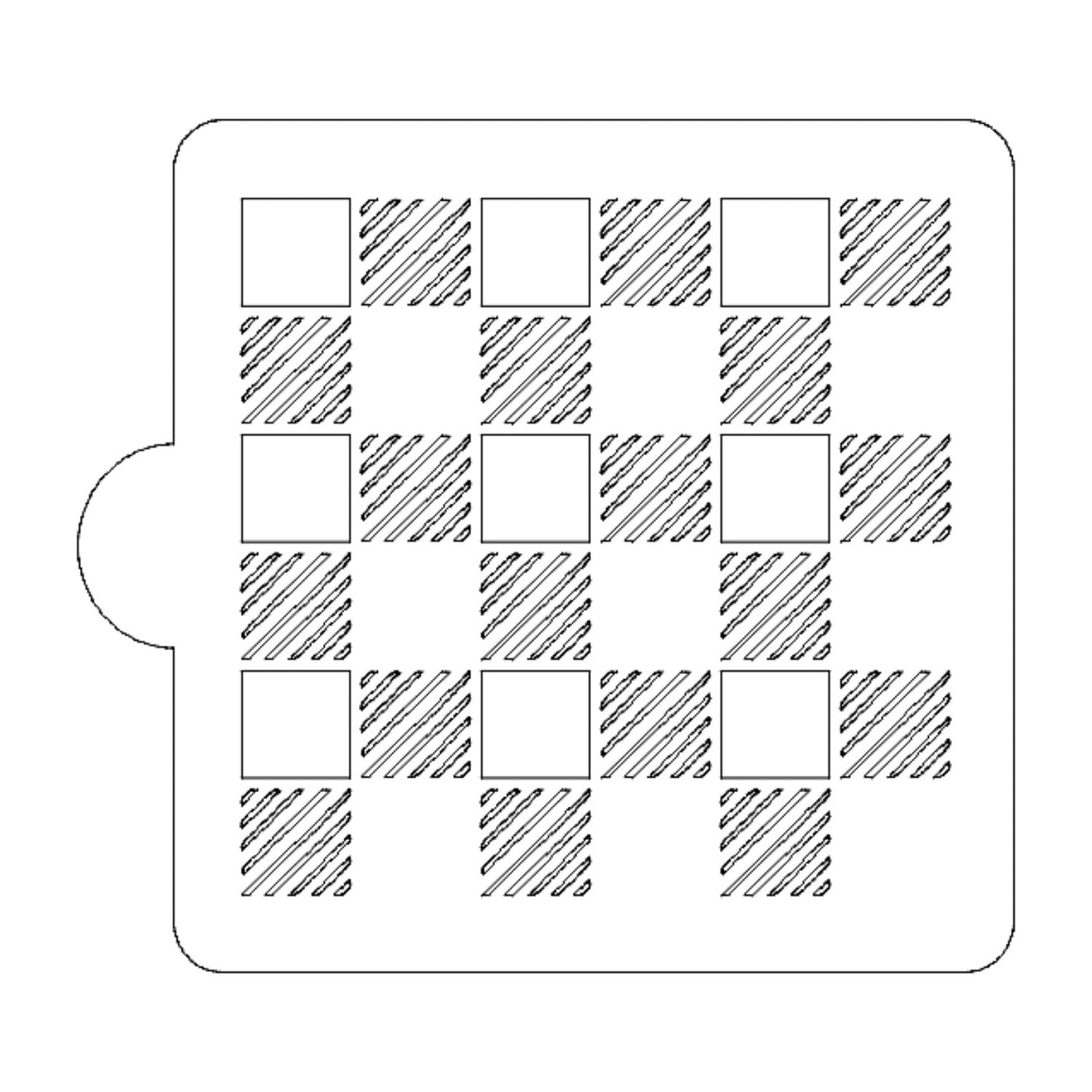 Buffalo Plaid Pattern Stencil for Cookies or Cakes USA Made LS9006