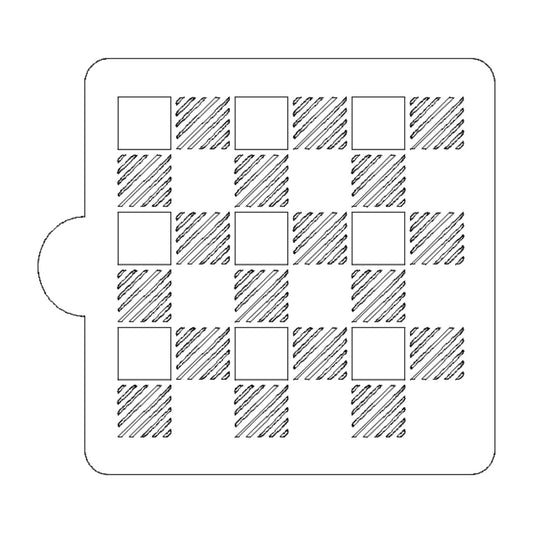 Buffalo Plaid Pattern Stencil for Cookies or Cakes USA Made LS9006