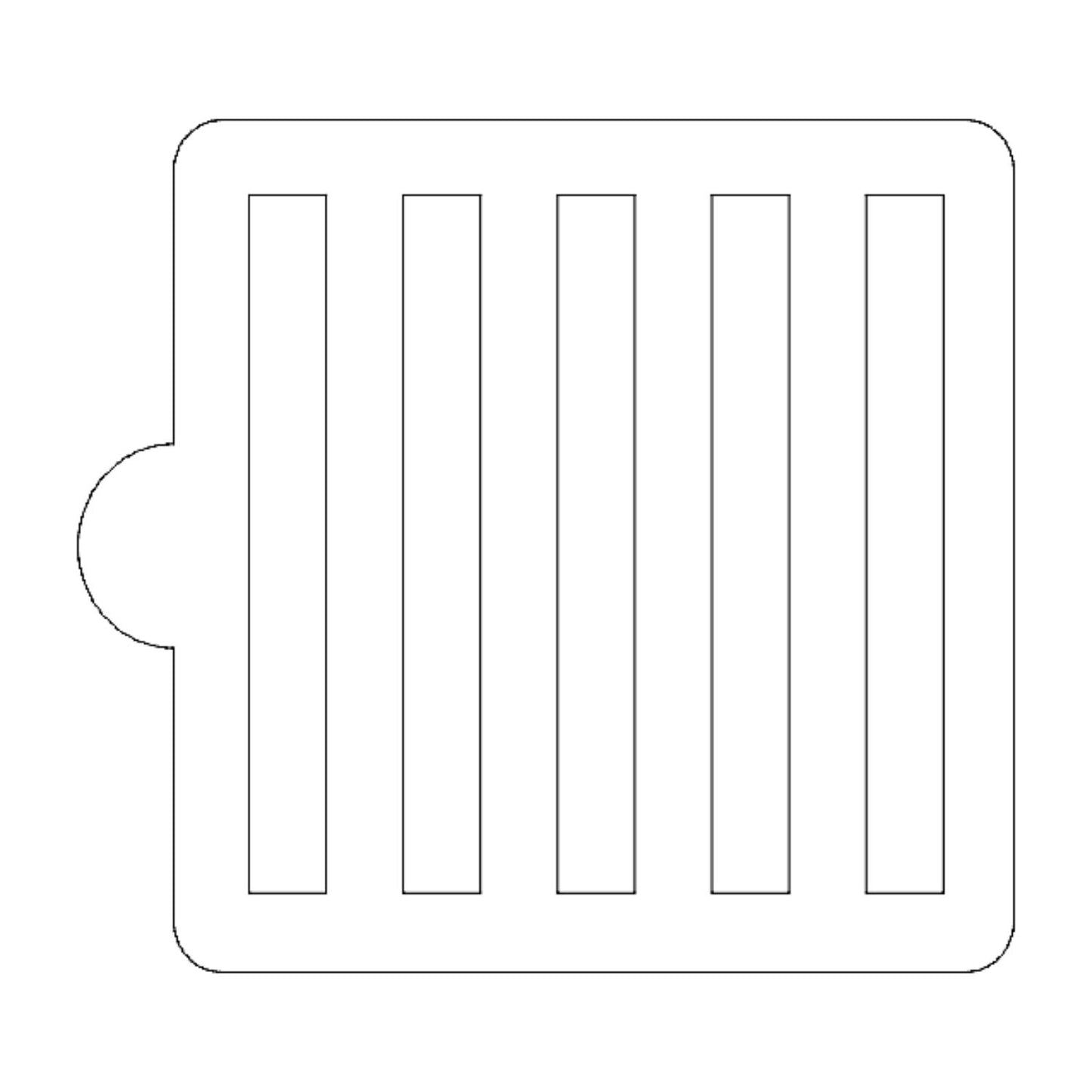 Stripe 0.5 Inch Pattern Stencil for Cookies or Cakes USA Made LS9010