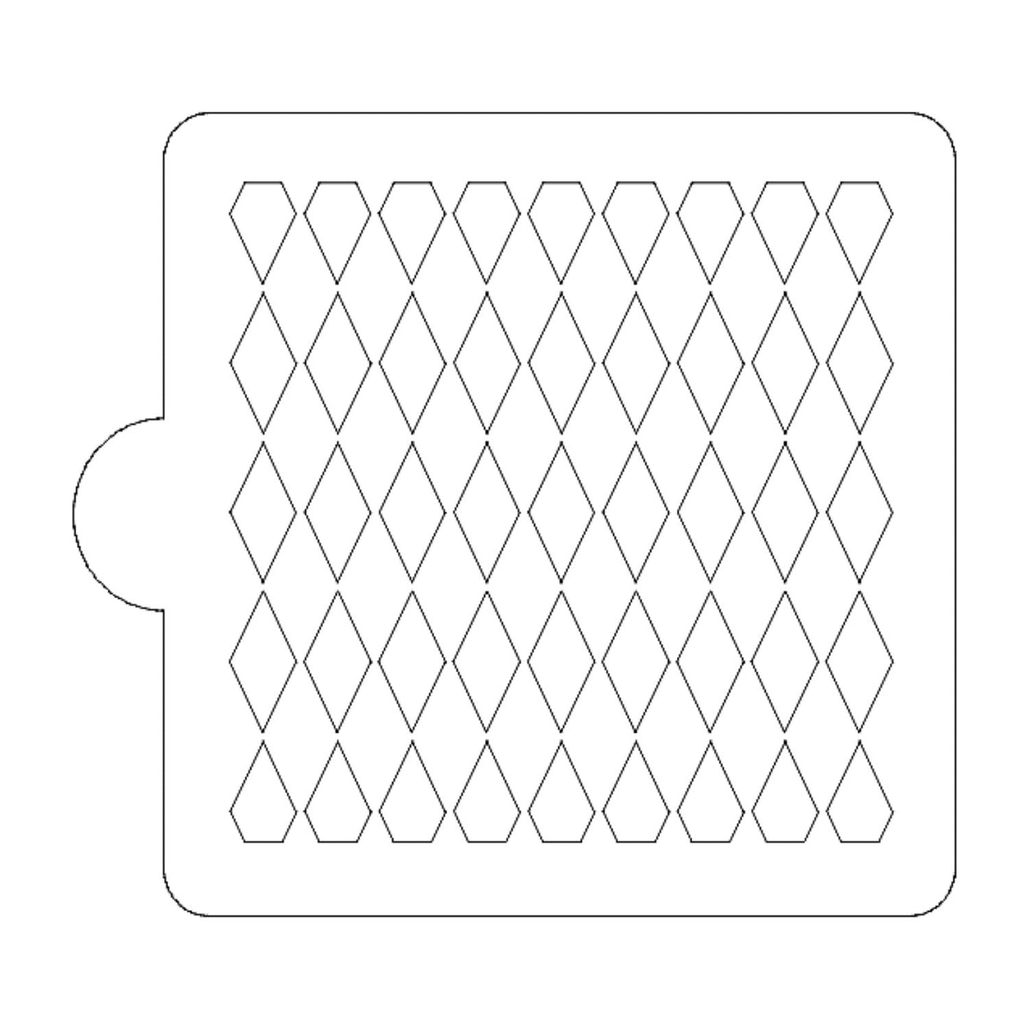 Diamond Argyle Pattern Stencil for Cookies or Cakes USA Made LS9014