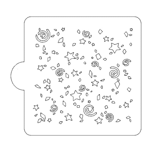 Confetti Pattern Stencil for Cookies or Cakes USA Made LS9015
