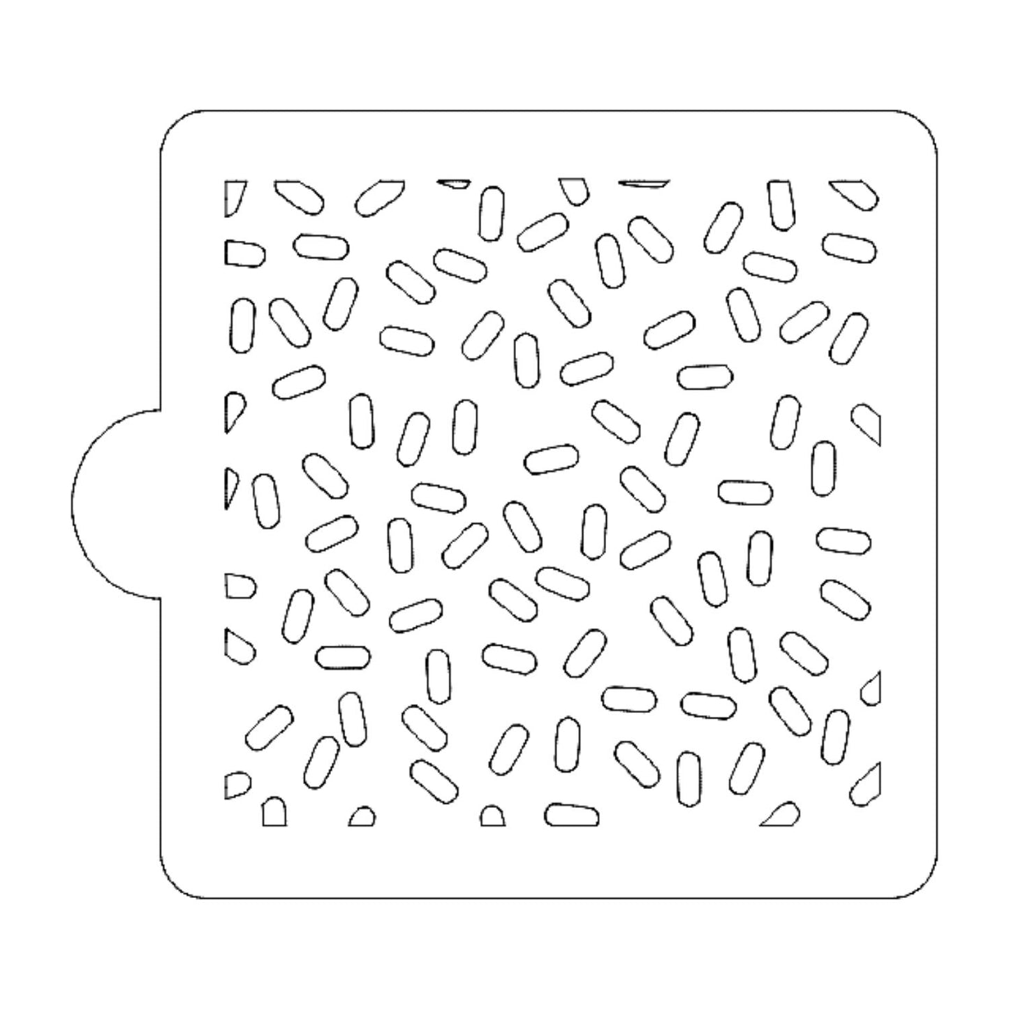 Sprinkles Topping Pattern Stencil for Cookies or Cakes USA Made LS9016