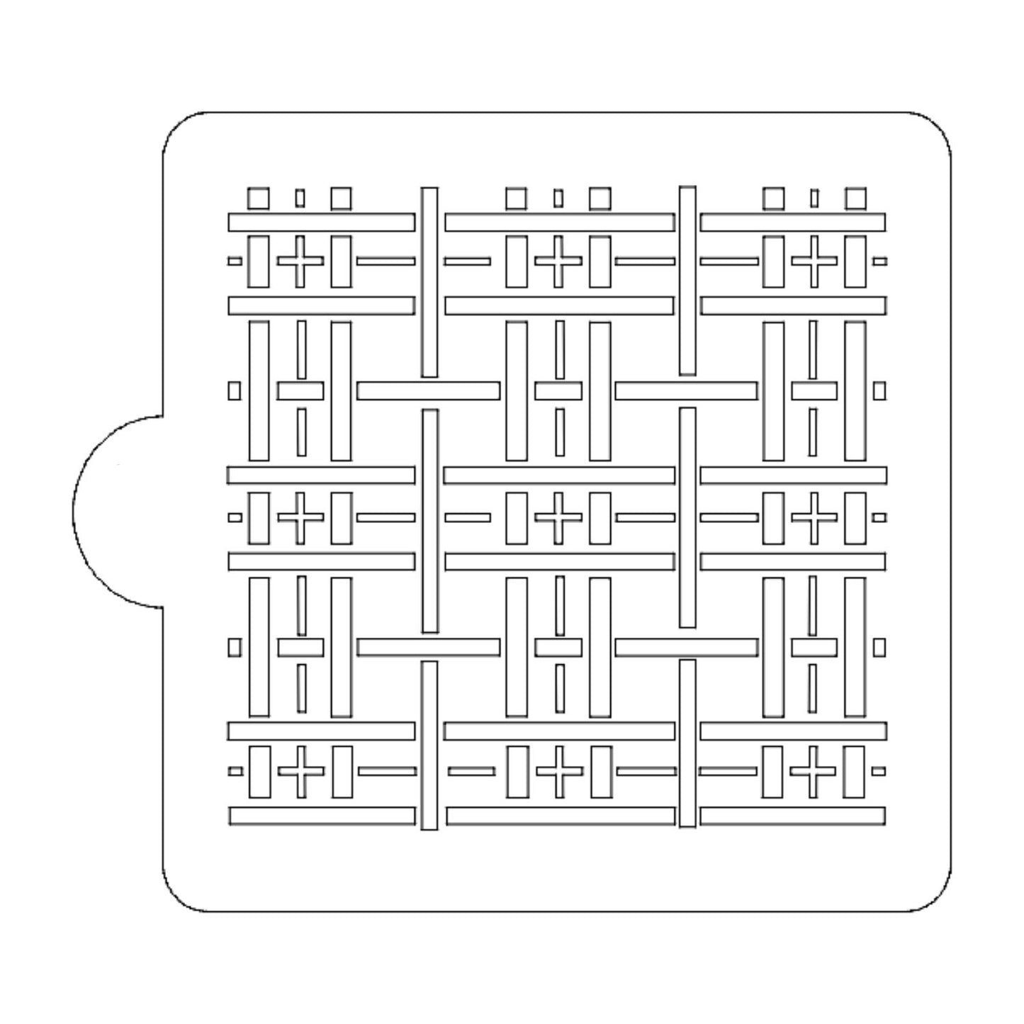 Plaid Tartan Pattern Stencil for Cookies or Cakes USA Made LS9017