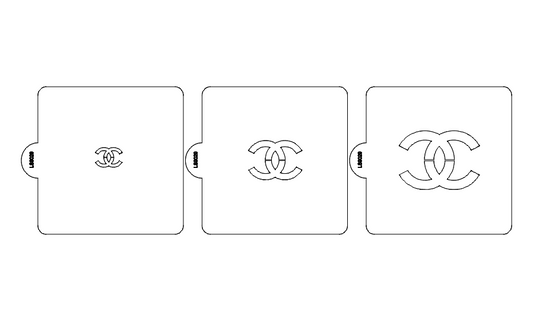 Chanel Symbols Set of 3 Stencils for Cookies or Cakes USA Made LS9029