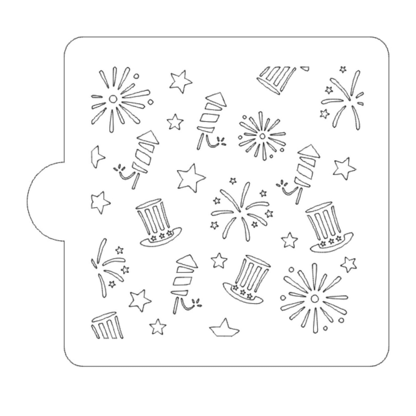 4th of July Patriotic Pattern Stencil for Cookies or Cakes USA Made LS9053