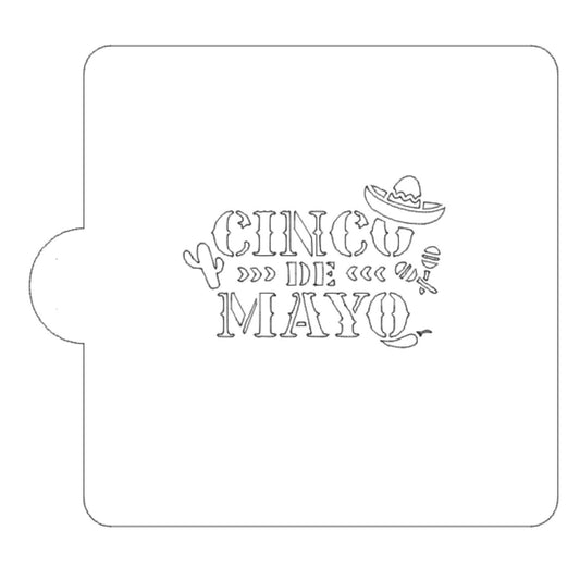 Cinco de Mayo Party Design Stencil for Cookies or Cake USA Made LS9054