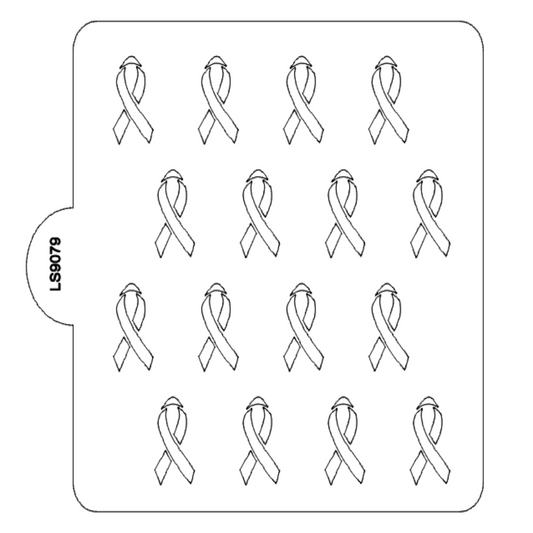 Awareness Ribbon Pattern Stencil for Cookies or Cakes USA Made LS9079