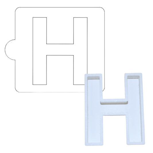 H Letter Alphabet Stencil And Cookie Cutter Set USA Made LSC107H