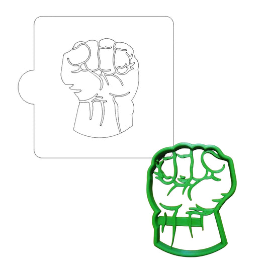 Hulk Fist Superhero Stencil And Cookie Cutter Set USA Made LSC463