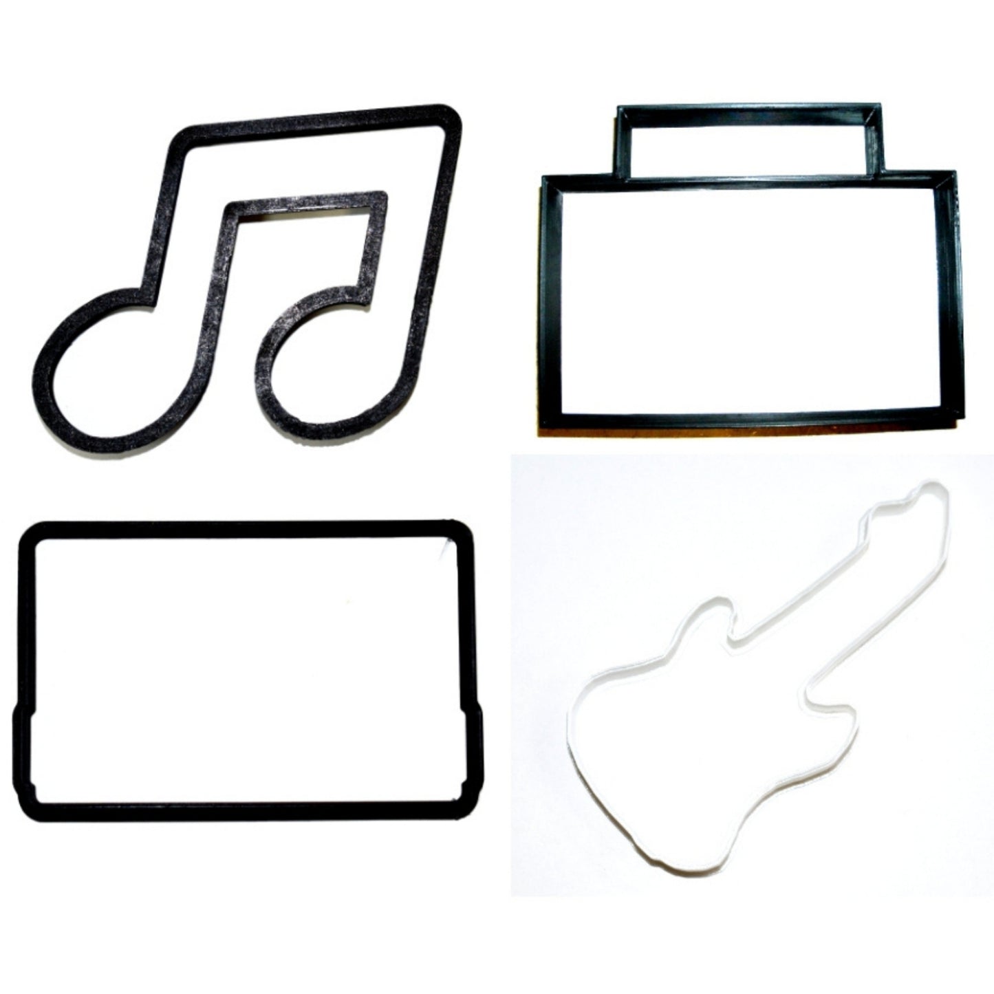 Classic Rock 1980s Boombox Cassette Guitar Set Of 4 Cookie Cutters USA PR1011