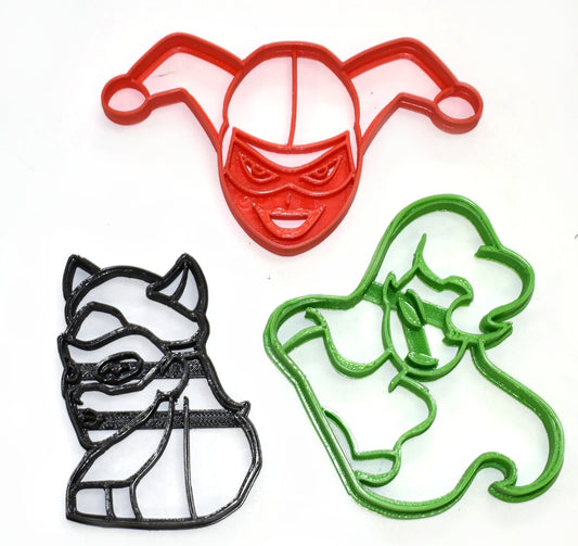 Gotham City Sirens Harley Quinn DC Comics Set Of 3 Cookie Cutters USA PR1056