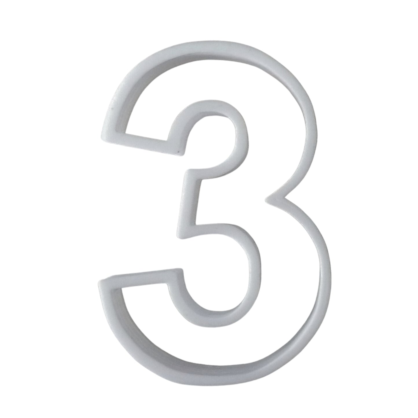 Number 3 Three Cookie Cutter Baking Tool 3D Printed USA PR108-3