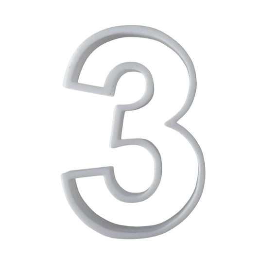 Number 3 Three Cookie Cutter Baking Tool 3D Printed USA PR108-3