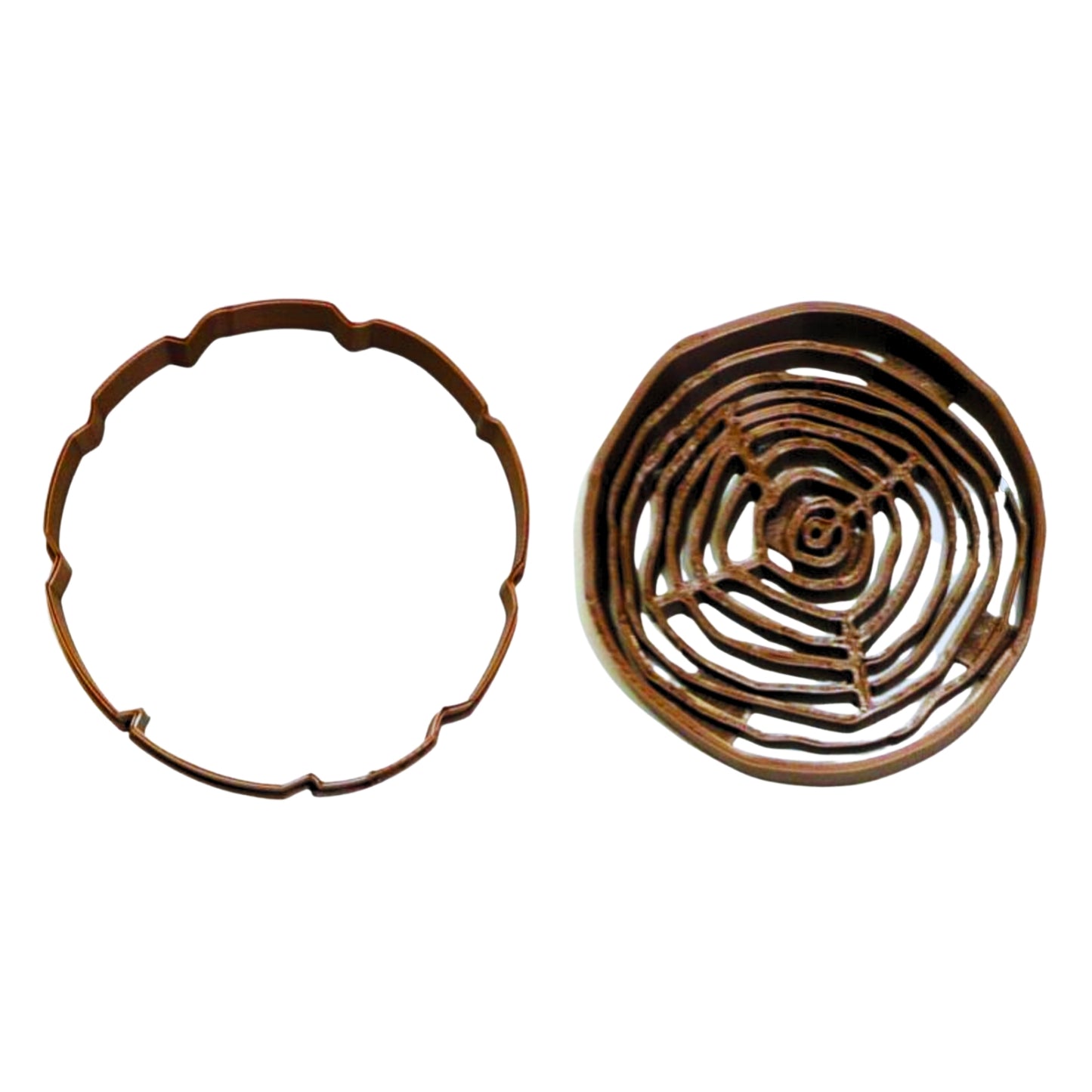 Tree Log Bark Wood Grain Layer Slice Outdoor Set Of 2 Cookie Cutters USA PR1242