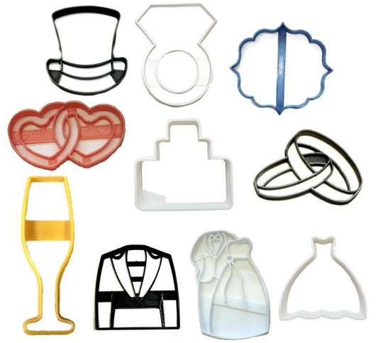Wedding Ceremony Celebration Reception Set Of 10 Cookie Cutters USA PR1326