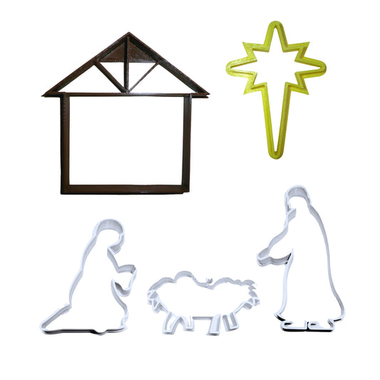 Nativity Scene Jesus Manger Christmas Story Set Of 6 Cookie Cutters USA PR1355