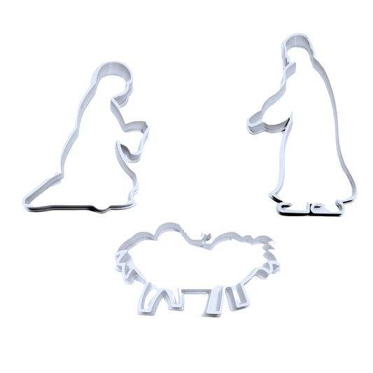 Nativity Scene Jesus Manger Christmas Story Set Of 3 Cookie Cutters USA PR1356