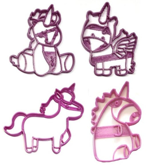 Unicorns Mystical Magical Horses With Horns Set Of 4 Cookie Cutters USA PR1553
