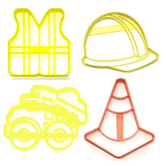 Construction Worker Equipment Safety Gear Set Of 4 Cookie Cutters USA PR1557