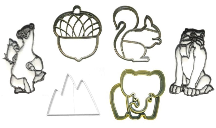 Ice Age Glacier Squirrel Acorn Cartoon Set Of 6 Cookie Cutters USA PR1558