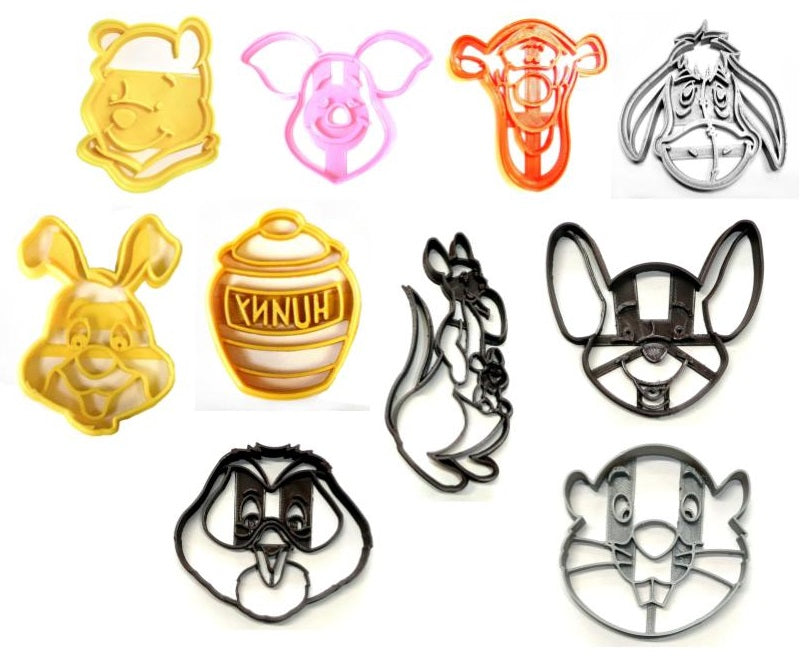 Winnie the Pooh Book Characters Master Kit Set Of 10 Cookie Cutters USA PR1595