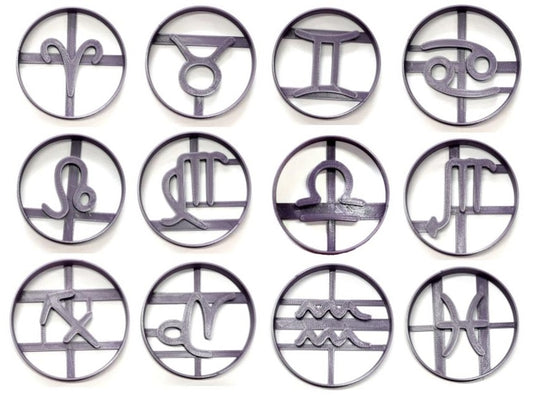 Zodiac Signs Astrology Horoscope Symbols Set Of 12 Cookie Cutters USA PR1598