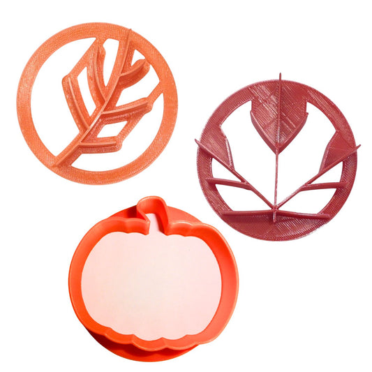 Fall Leaves Set Of 3 Concha Cutters Sweet Bread Stamp USA PR1936