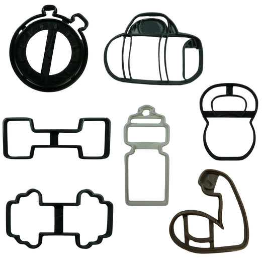Sports Fitness Gym Weights Set Of 7 Cookie Cutters Made In USA PR1980