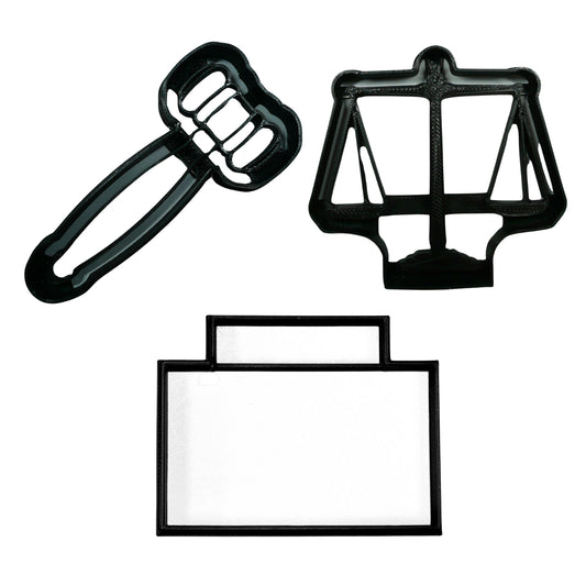 Judge Court Of Law Theme Set Of 3 Cookie Cutters Made In USA PR1990