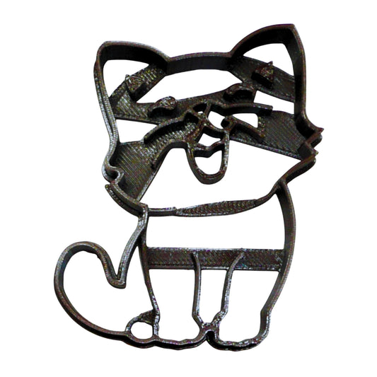 Yawning Smiling Cat Kitty Animal Cookie Cutter Made in USA PR2360