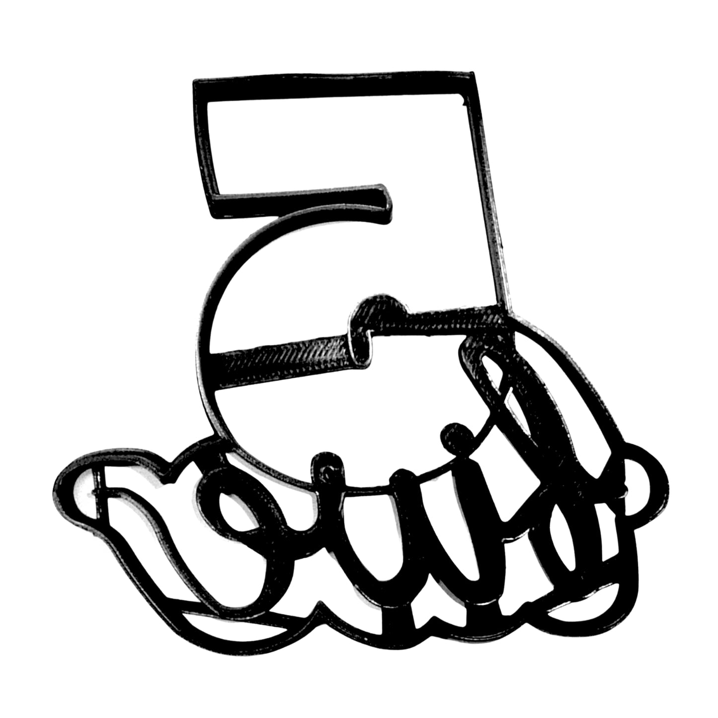 Number Five 5 With Word Birthday Anniversary Cookie Cutter USA PR2406