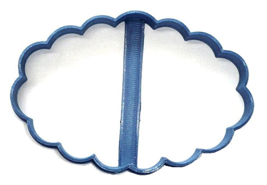 Oval Frame Scallop Edge Plaque Cookie Cutter Made In USA PR273