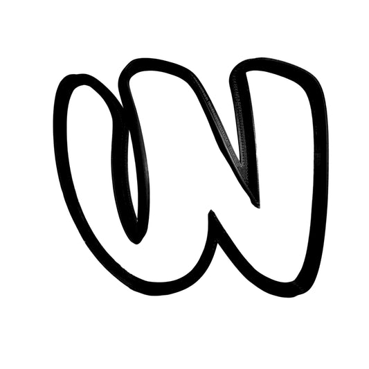 Letter W Uppercase Fancy Stylized Font Alphabet Cookie Cutter USA PR3350