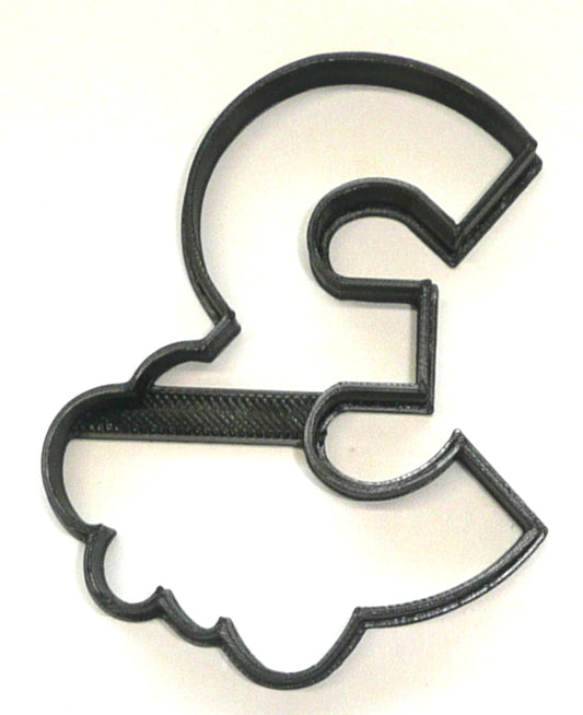 Number Three 3 Outline With Floral Flower Edges Cookie Cutter USA PR3759