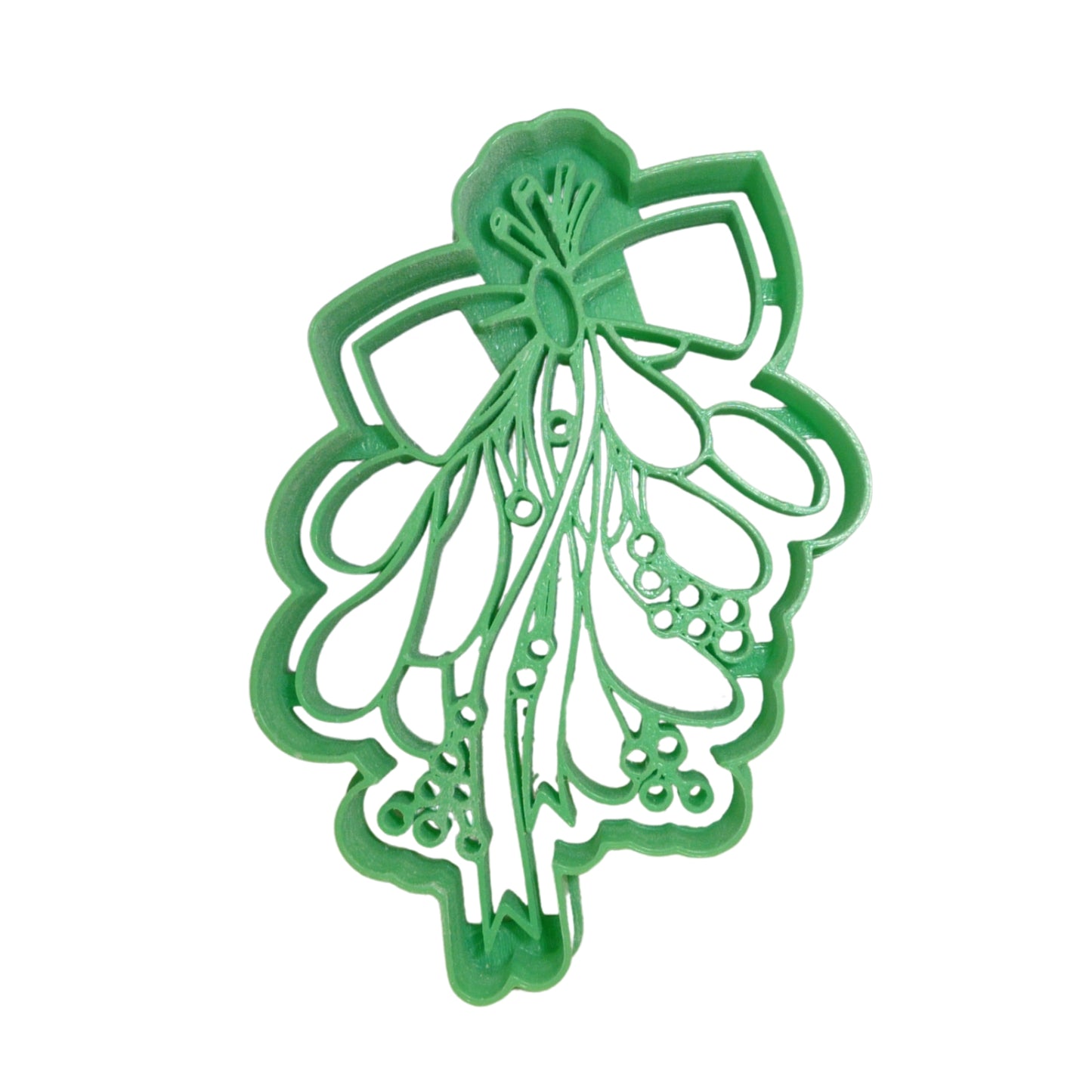 Hanging Mistletoe With Bow Christmas Cookie Cutter Made In USA PR5510