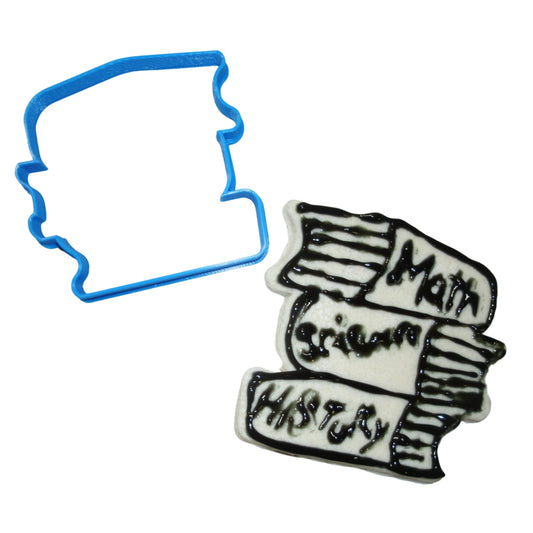 Stacked Books Decor Vintage Reading Bookworm Cookie Cutter USA PR605