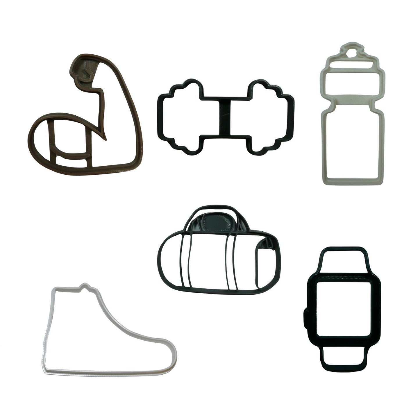 New Year Resolution Workout Fitness Set Of 6 Cookie Cutters Made In USA PR9004