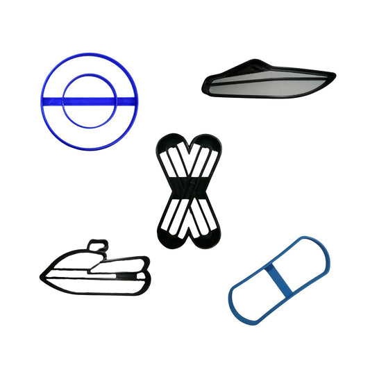 Boating Water Fun Wakeboard Ski Float Set Of 5 Cookie Cutters Made In USA PR9006