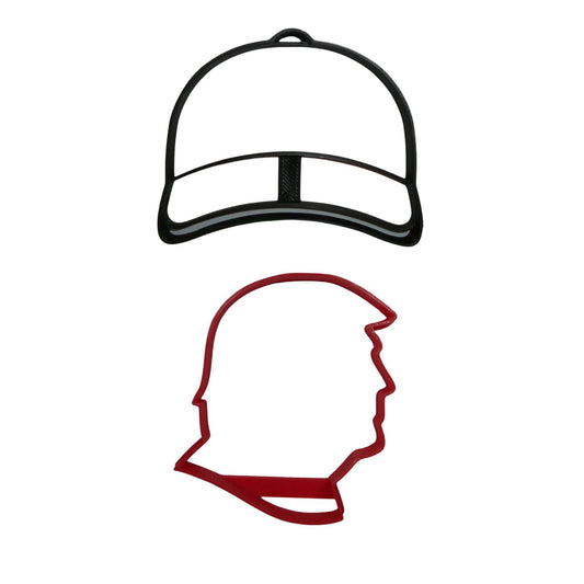 Trump MAGA Theme Baseball Hat Set Of 2 Cookie Cutters Made In USA PR9008