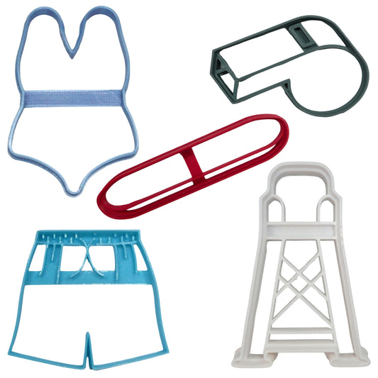 Lifeguarding Swim Rescue Set Of 5 Cookie Cutters Made In USA PR9013