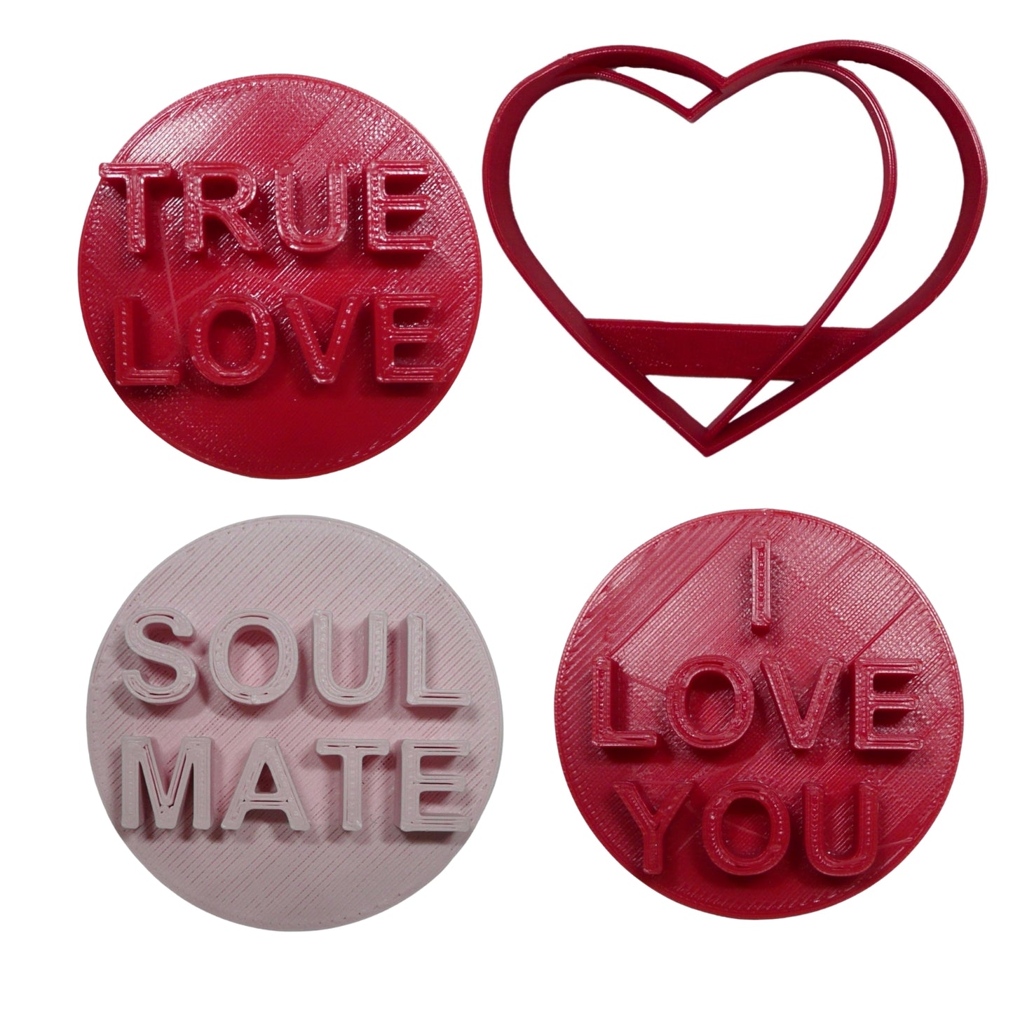 True Love Candy Hearts Set Of 4 Cookie Cutters Made In USA PR9019