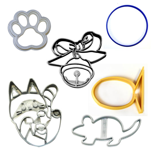 Playful Kitty Cat Pet Theme Set Of 6 Cookie Cutters Made In USA PR9028