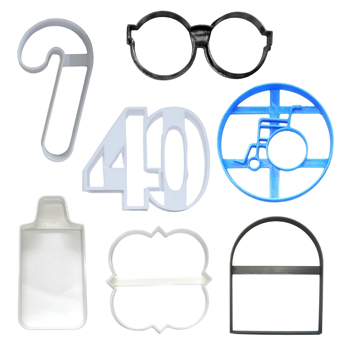 Over The Hill 40th Birthday Set Of 7 Cookie Cutters Made In USA PR9034