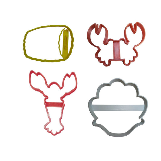 Clam Bake New England Seafood Boil Set Of 4 Cookie Cutters Made In USA PR9050
