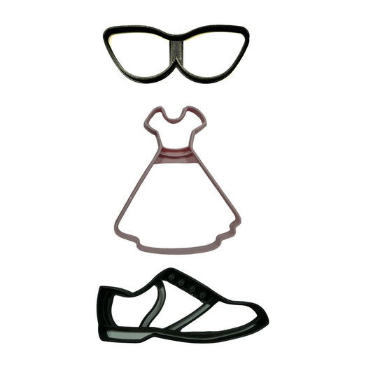 1950s Retro Ladies Vintage Outfit Set Of 3 Cookie Cutters Made In USA PR9053