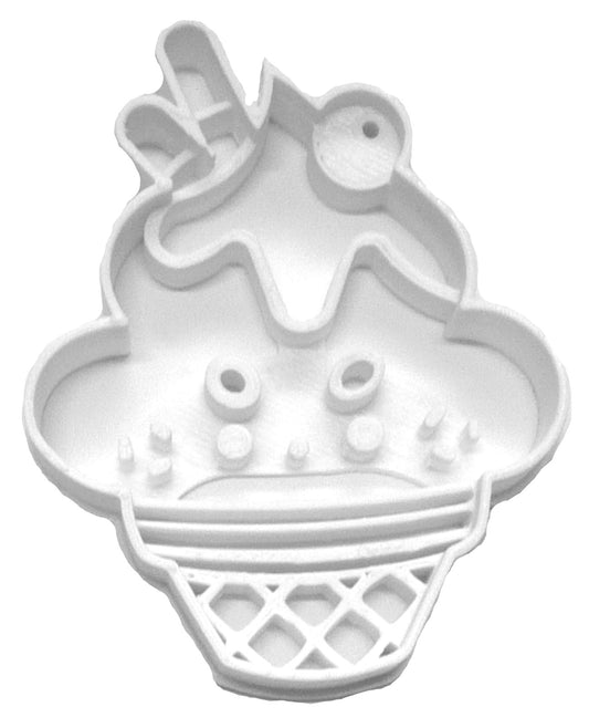 Ice Cream Cone Sundae Sweet Cute Face Summer Dessert Cookie Cutter USA PR2365