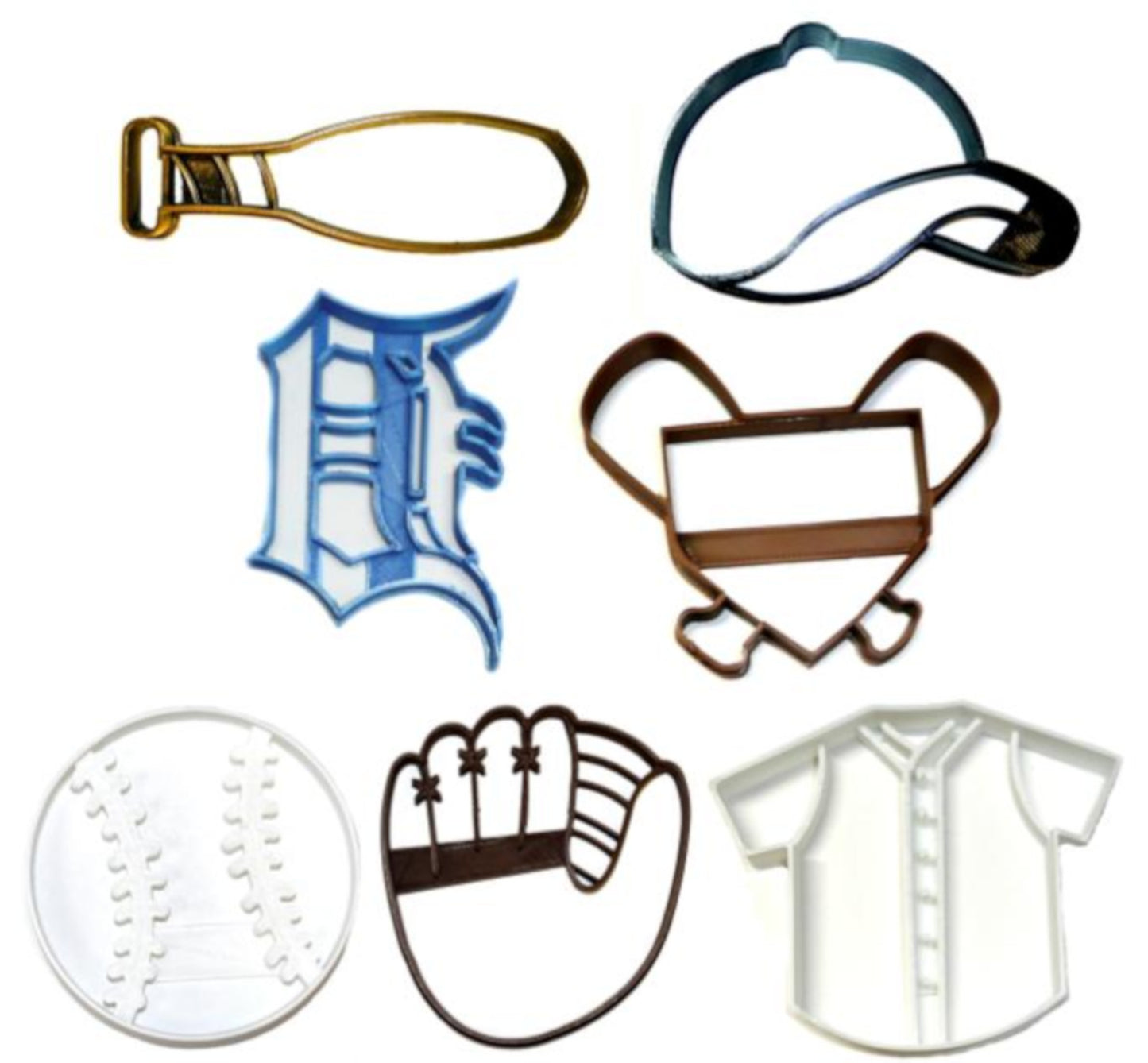Detroit Tigers MLB Baseball Team Logo Set Of 7 Cookie Cutters USA PR1279
