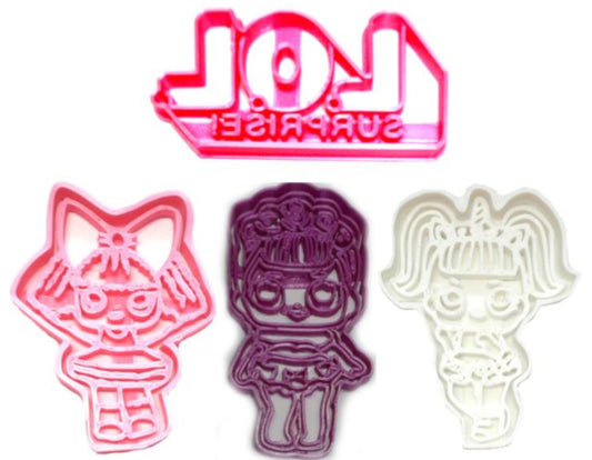 LOL Little Outrageous Littles Surprise Dolls Set Of 4 Cookie Cutters USA PR1264