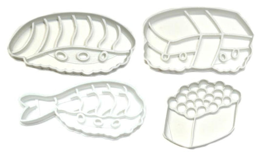 Sushi Shrimp Salmon Seafood Rice Food Fish Set Of 4 Cookie Cutters USA PR1286
